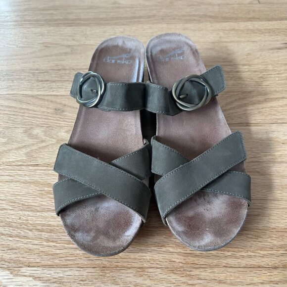 Dansko Susie Leather Crisscross Strap Wedge Sandals Women's Size 41 - Picture 2 of 9
